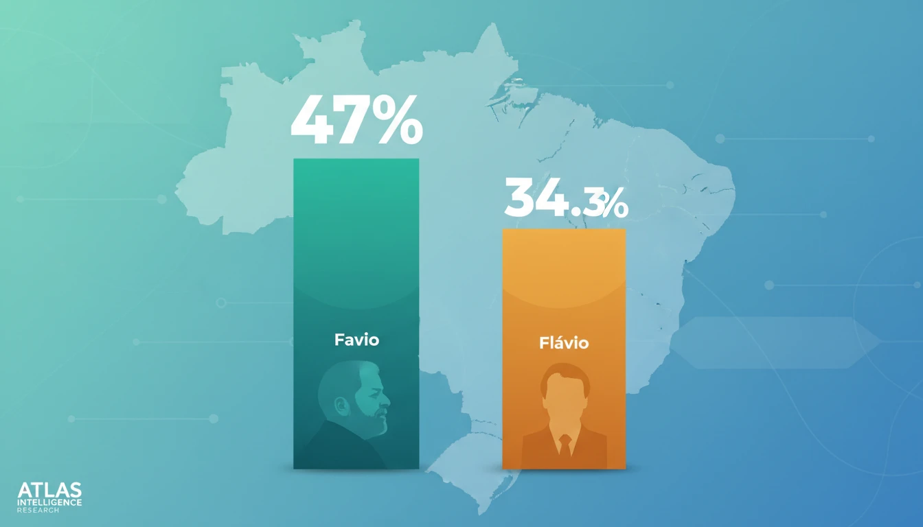 Pesquisa atlas aponta lula com 47% das intenções de voto no primeiro turno; flávio assume 34,3%